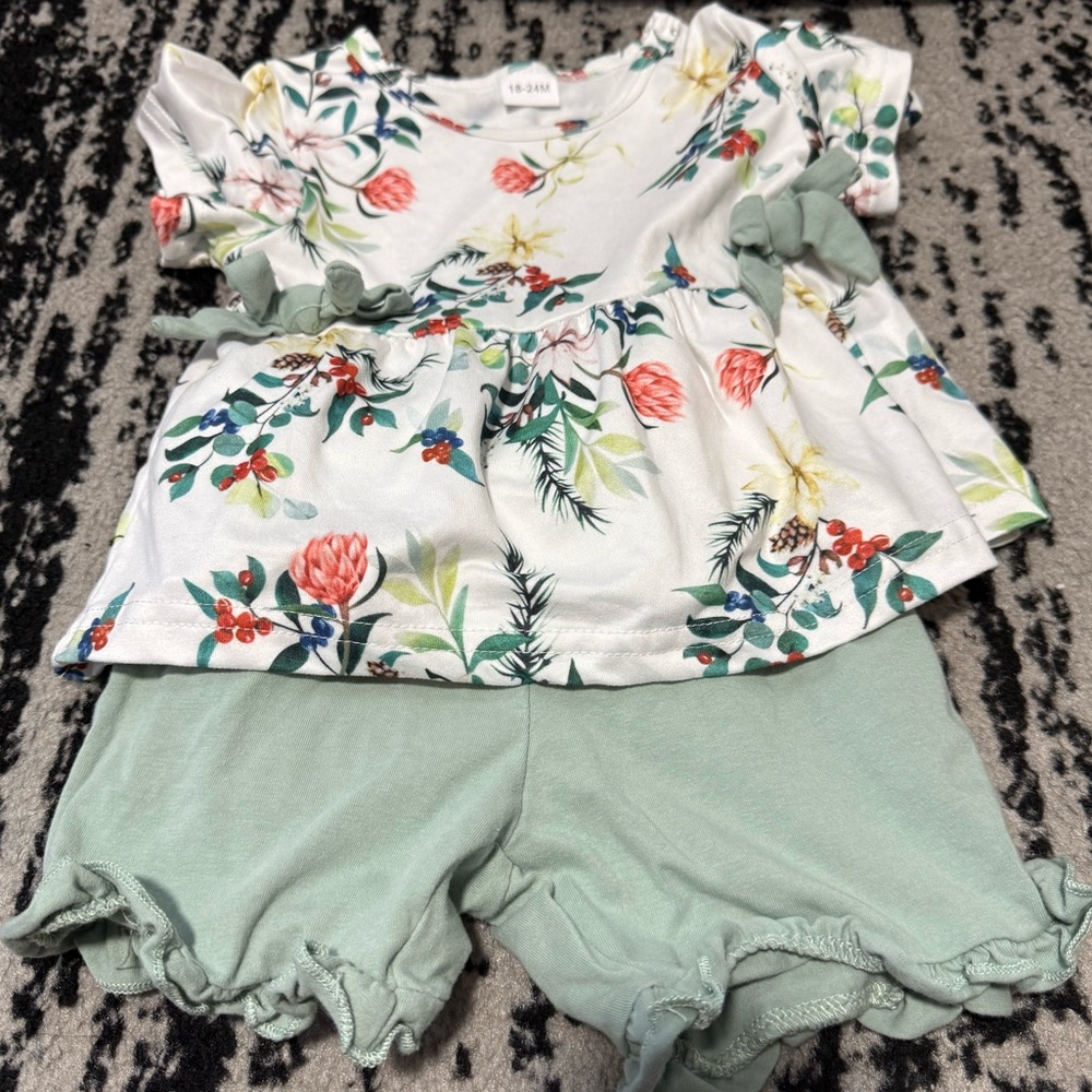 Baby Girl Floral Top and Shorts Set